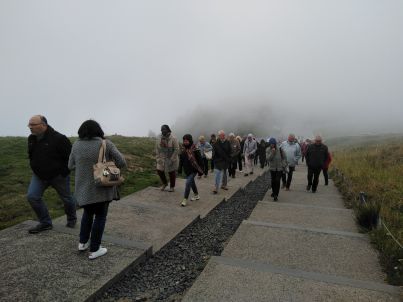 Dans le brouillard au sommet du Puy de Dôme